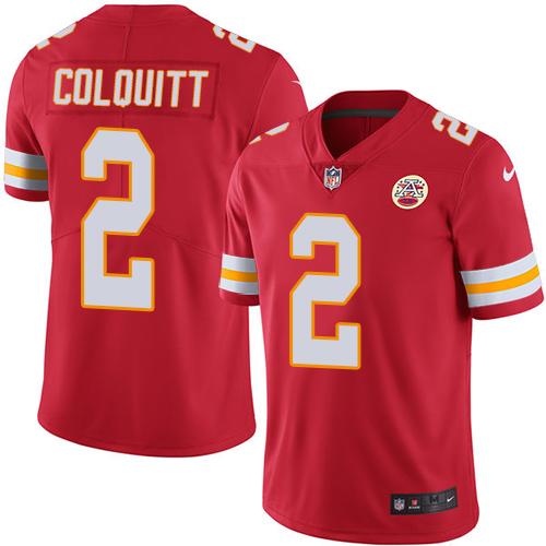Nike Chiefs #2 Dustin Colquitt Red Team Color Men's Stitched NFL Vapor Untouchable Limited Jersey - Click Image to Close
